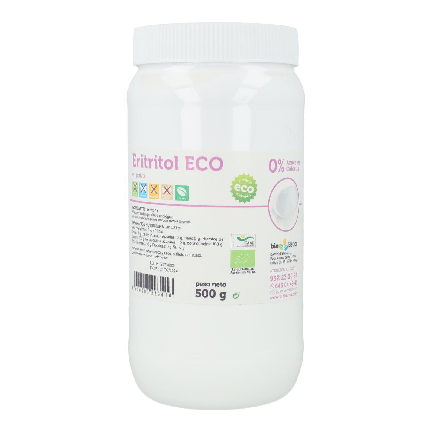 Eritritol Bio BioBética 500Gr