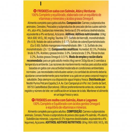 FRISKIES Cat ADULT Húmedo Salmón y Atún en Salsa 400 g