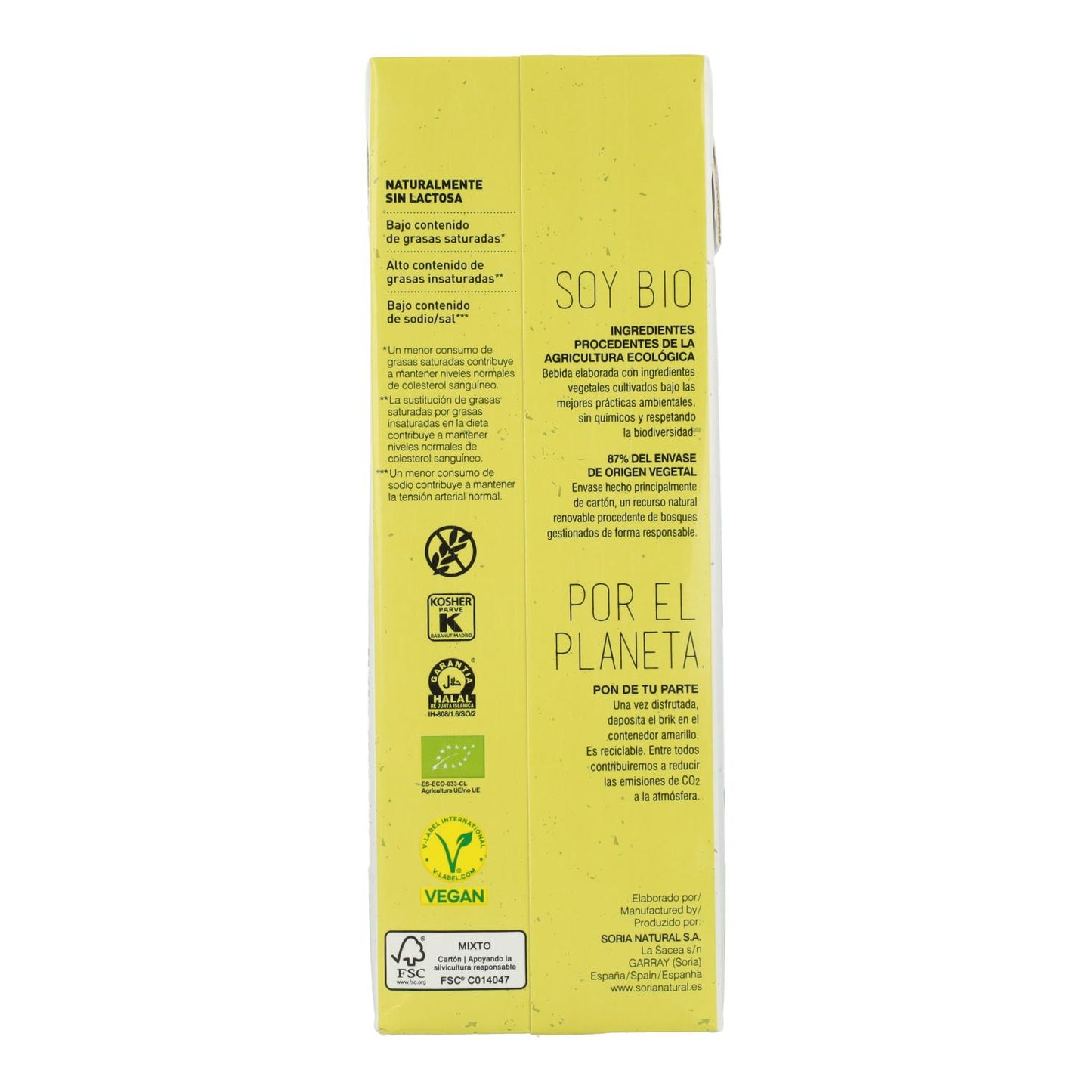 Bebida de Arroz Integral Soria Natural 1 L