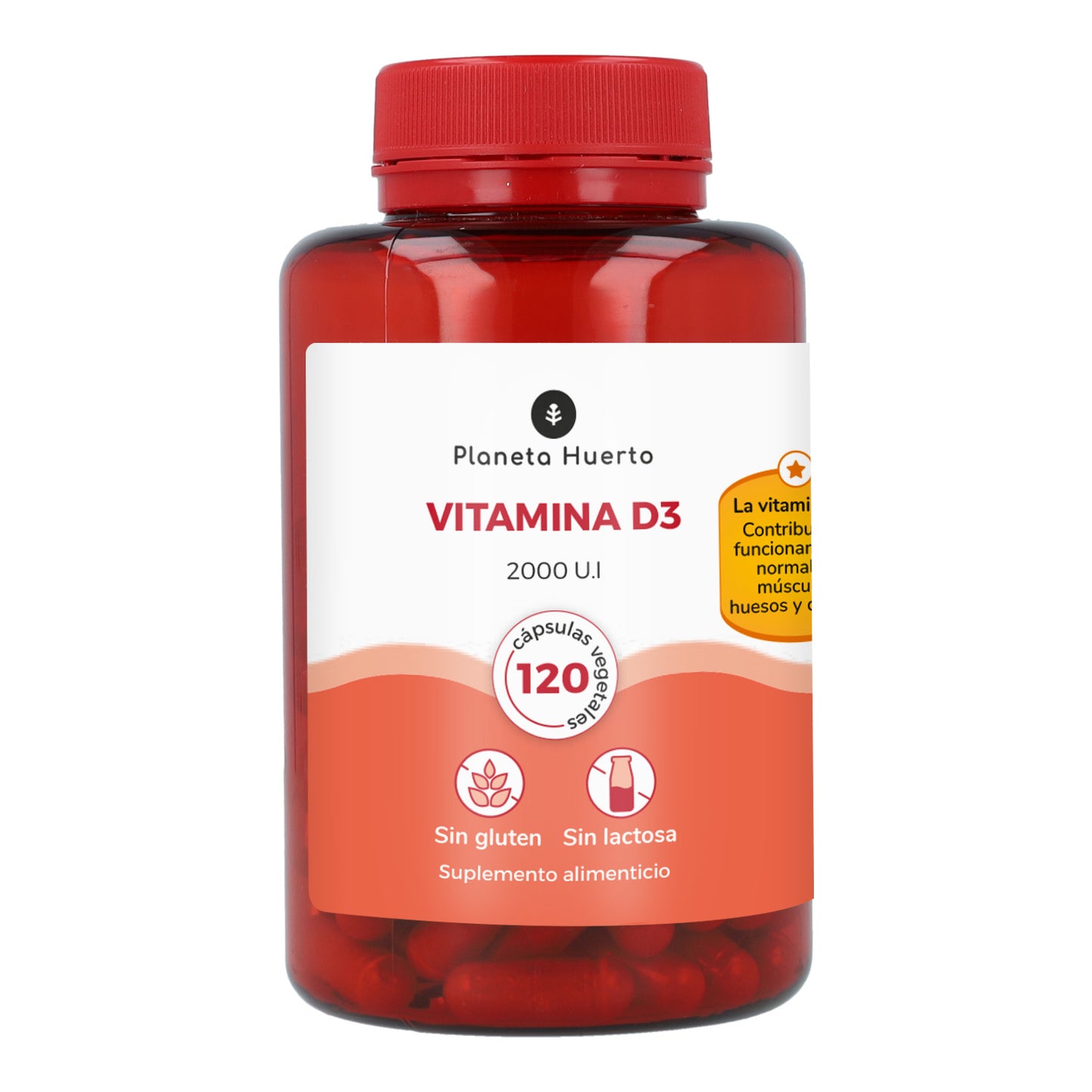 Vitamina D3 2000 U.I Planeta Huerto 120 cápsulas vegetales