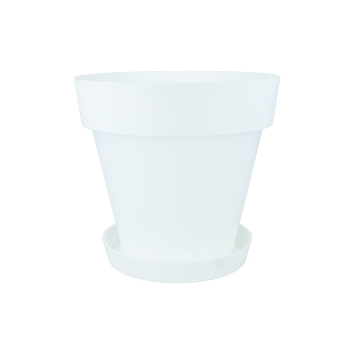 Pack maceta con plato color blanco Tes 18 x 15 cm