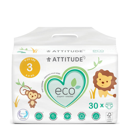 Pañales T3 Midi (4-9kg) Attitude 30 uds