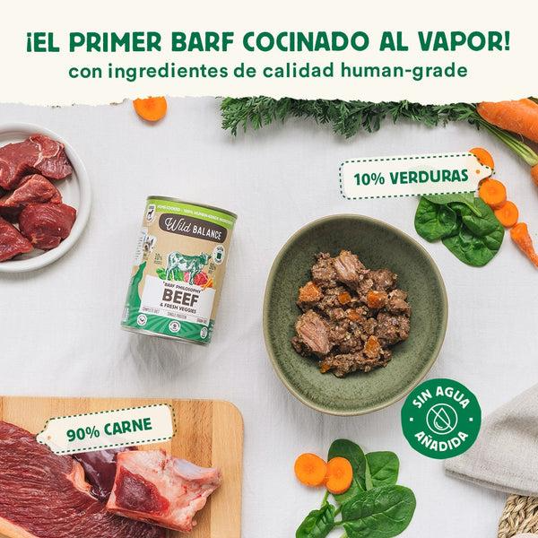 Pack Ternera barf para perros 6x400 g Wild Balance