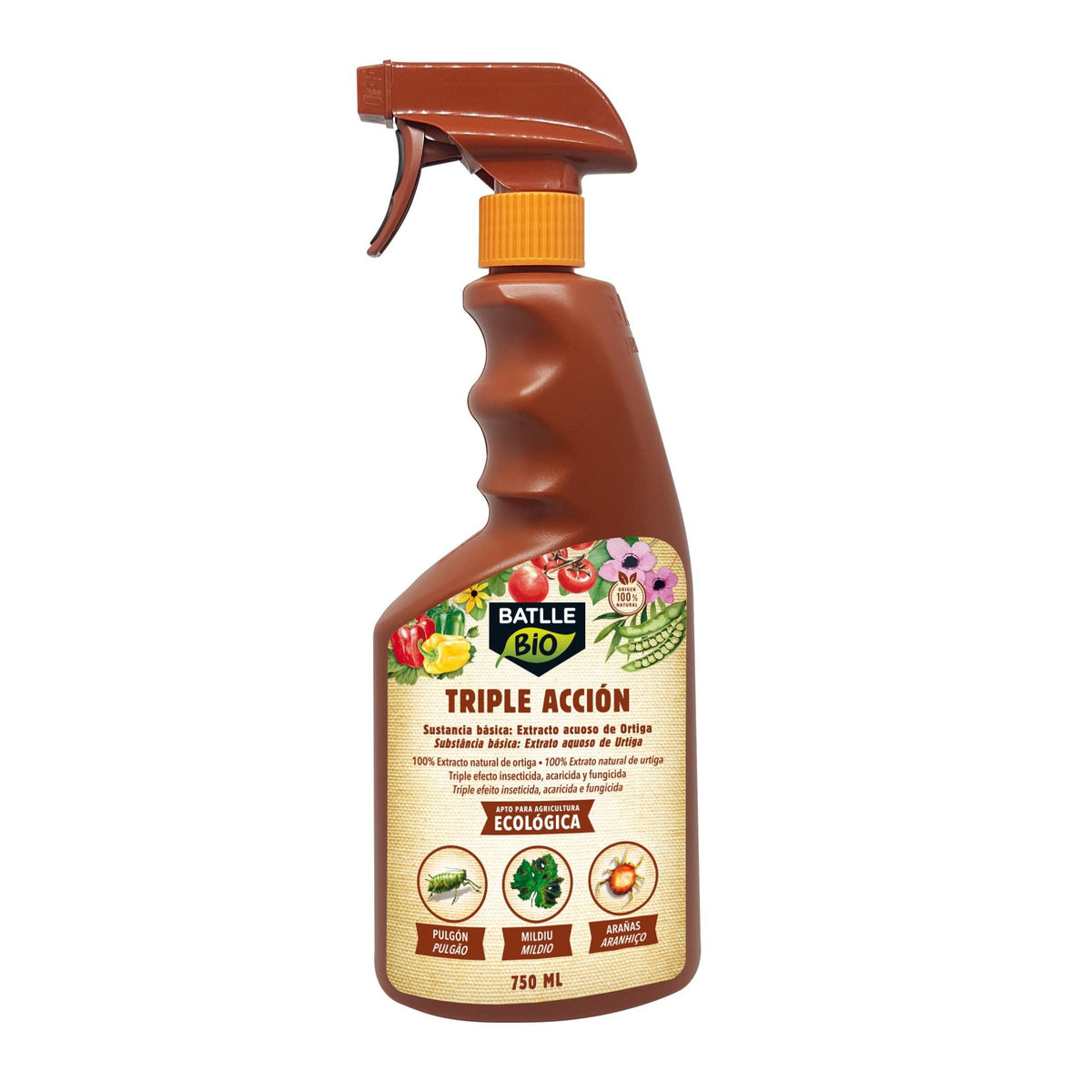 Triple Acción Eco listo uso insecticida fungicida acaricida 750 ml Batlle Bio