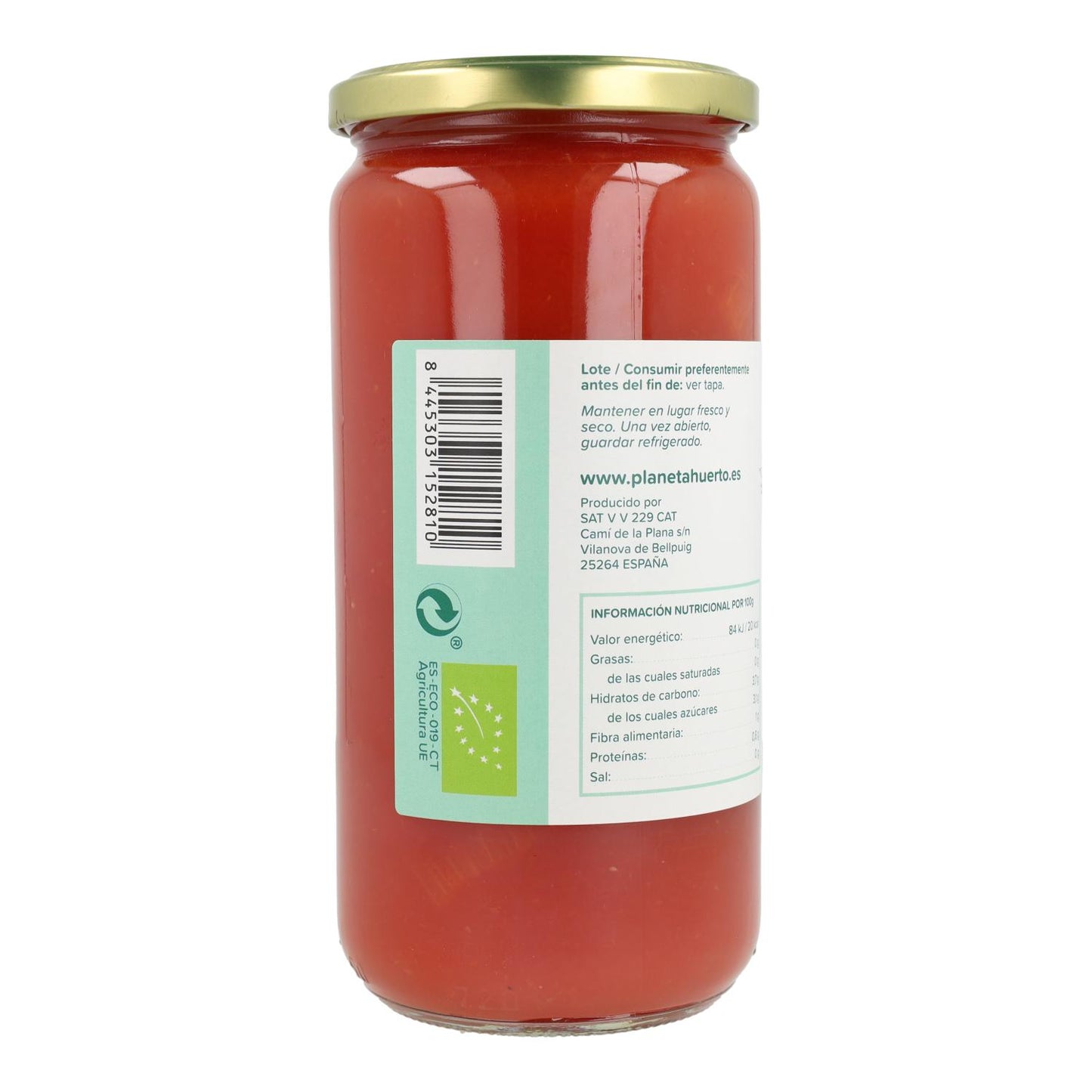 Tomate Entero Pelado ECO Planeta Huerto 660 g