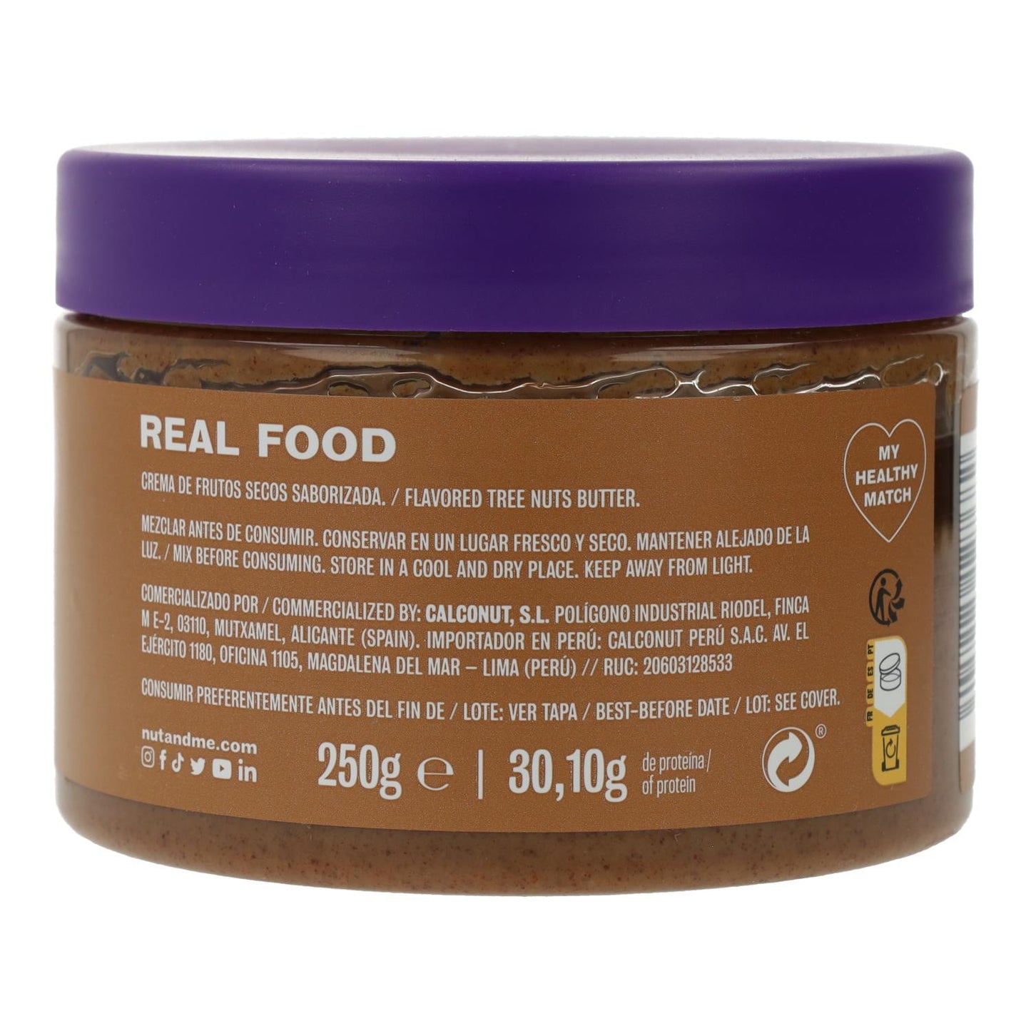 Crema de pecanas Cinnamon Roll de nueces y almendras Nut&Me 250 gr_