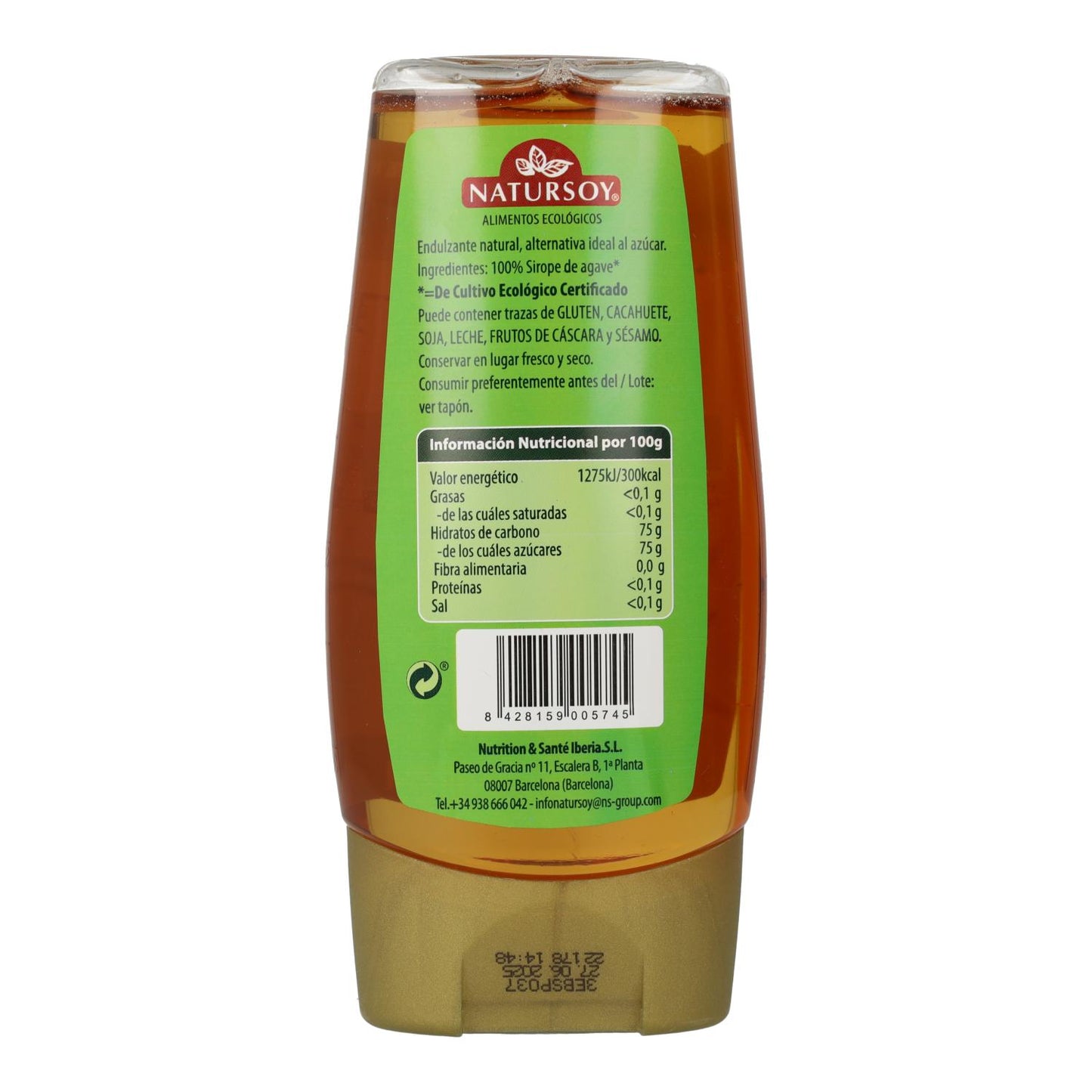Sirope de ágave ECO, 350 g. Natursoy