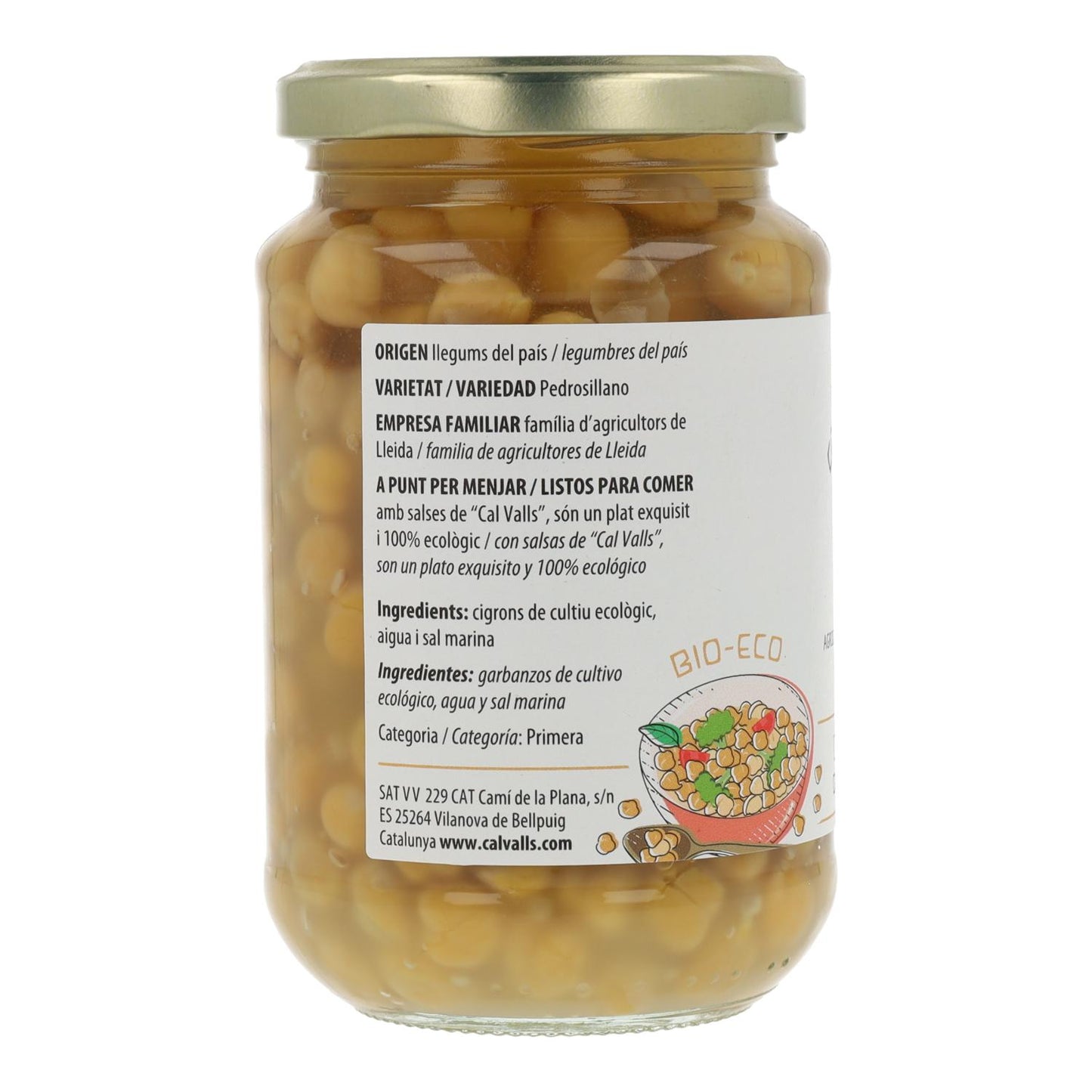 Garbanzos cocidos ECO Cal Valls 220 g