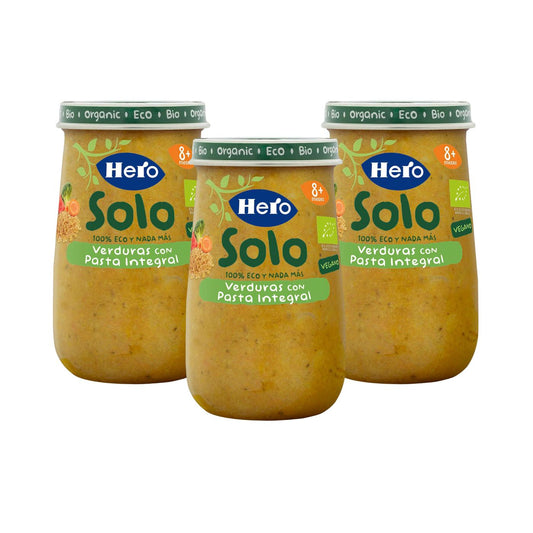 Pack promo 3x Tarrito Verdura Pasta Integral ECO Hero Baby 190g