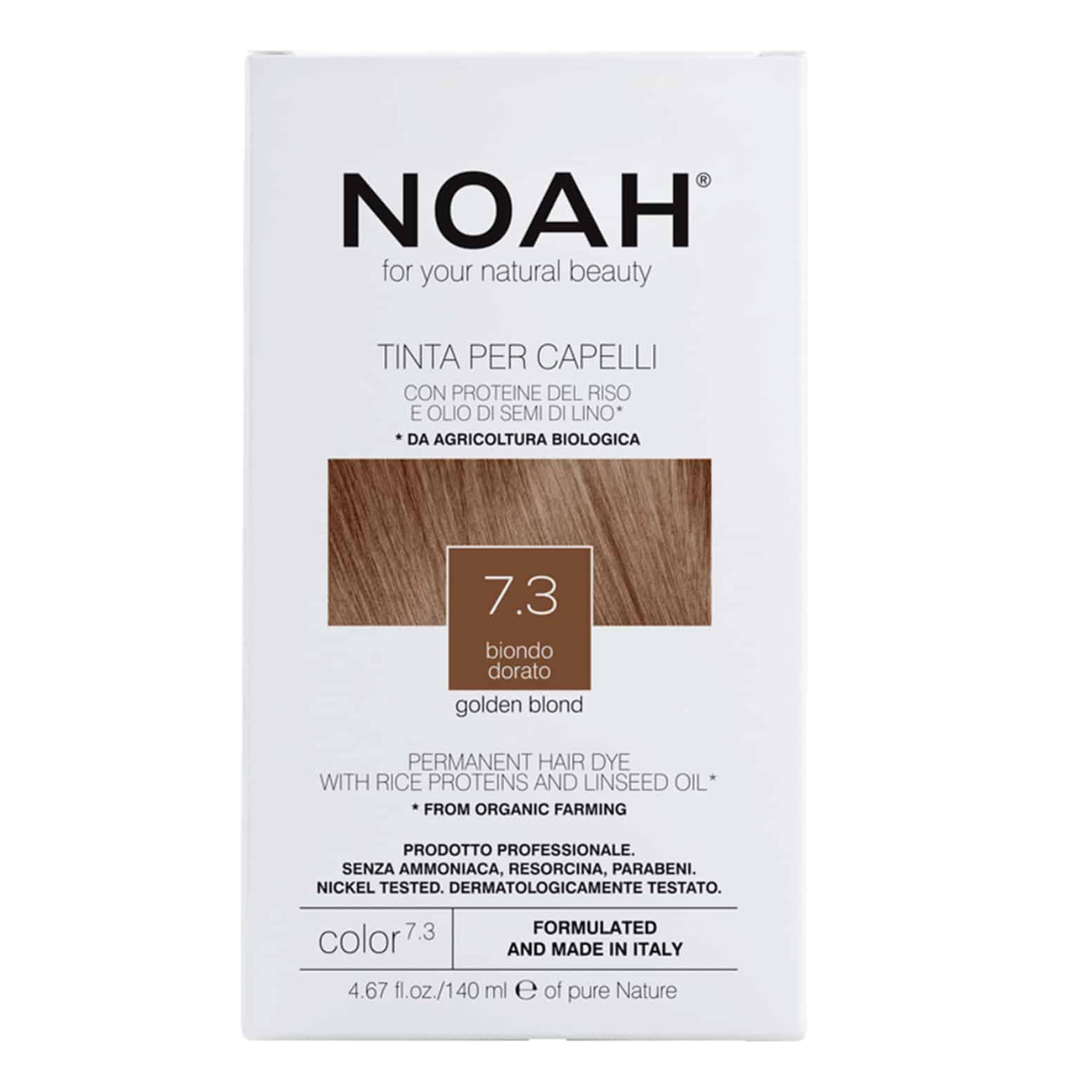 Tinte capilar rubio dorado Noah 140 ml (7.3)