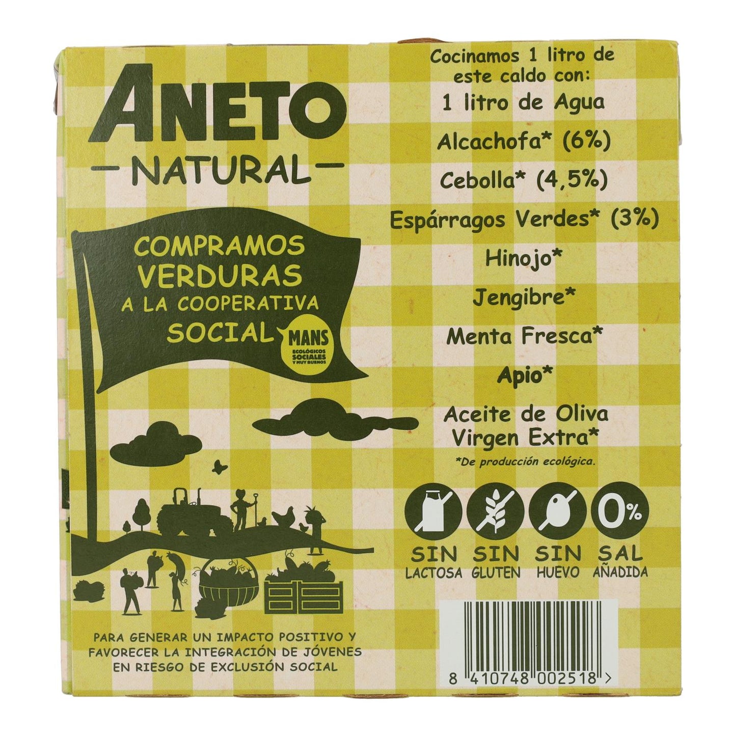 Caldo natural Aneto de alcachofa ECO Bipack 330ml