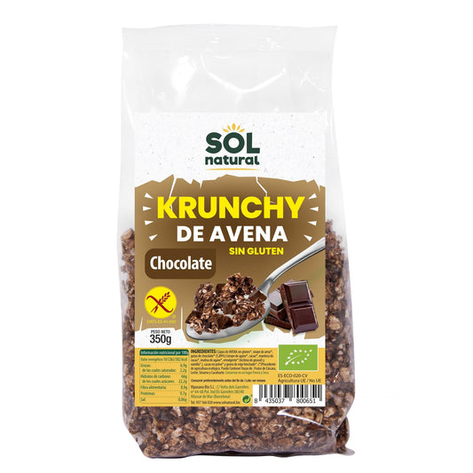 Cereales Krunchy de avena sin gluten con Chocolate bio Sol Natural 350 g