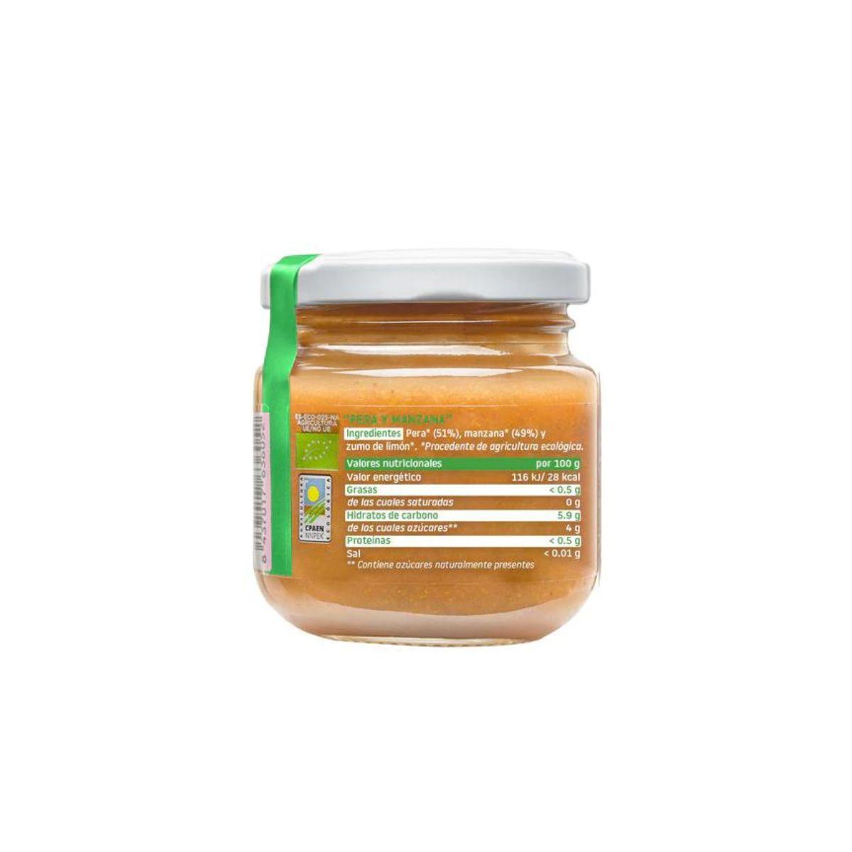 Tarrito BIO pera y manzana +6 meses Smileat, 130g