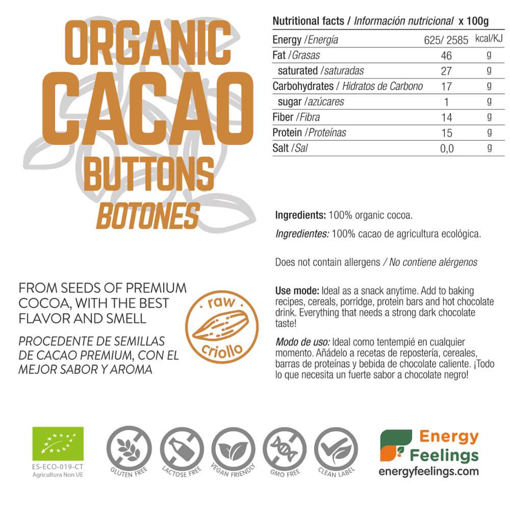 BOTONES DE CACAO ECO: (500 g) XL Pack