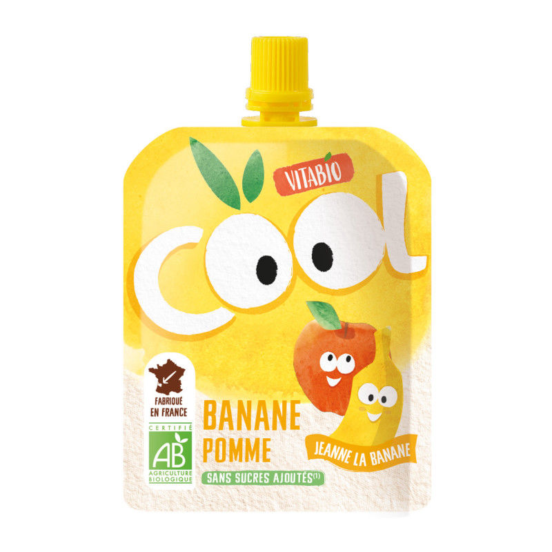Pouch Manzana y Plátano Cool Fruits Vitabio 4 X 90 g