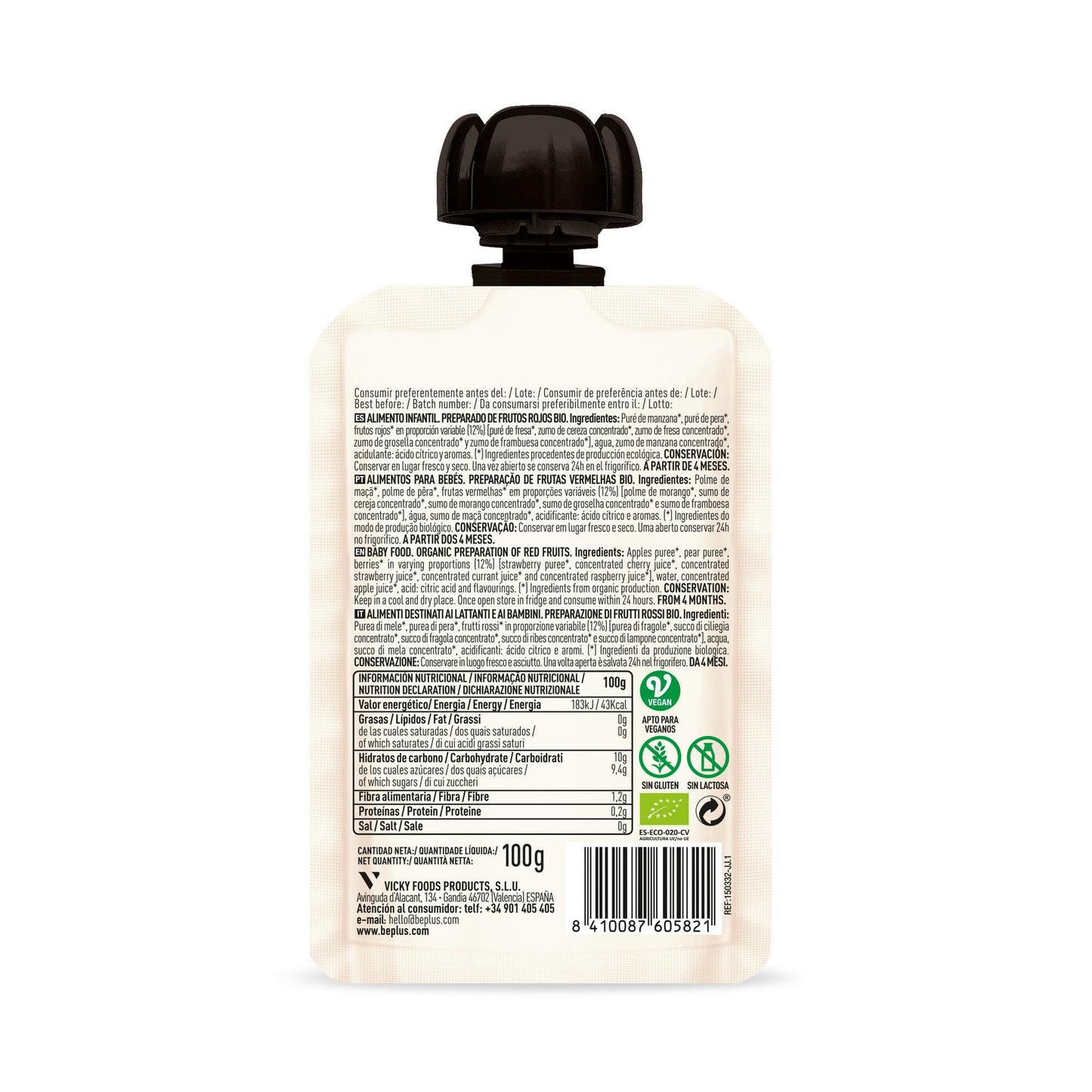 Pouch frutos rojos BIO Be Plus 100 g