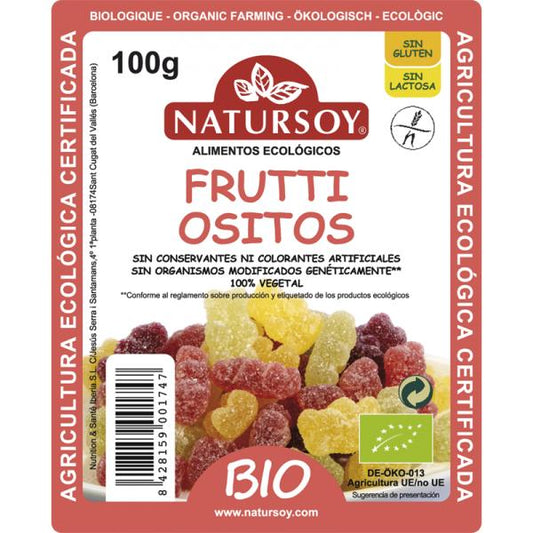 Gominolas Frutti ositos cubierta de azúcar Natursoy 100 g