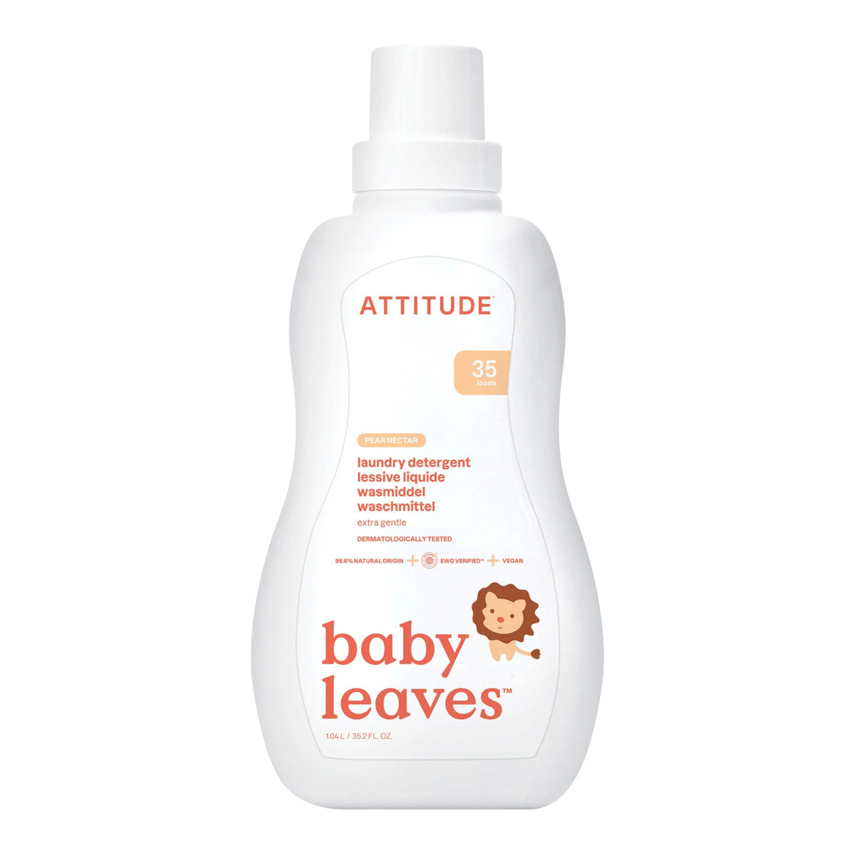 Detergente para ropa néctar de pera Baby Leaves 35 lavados
