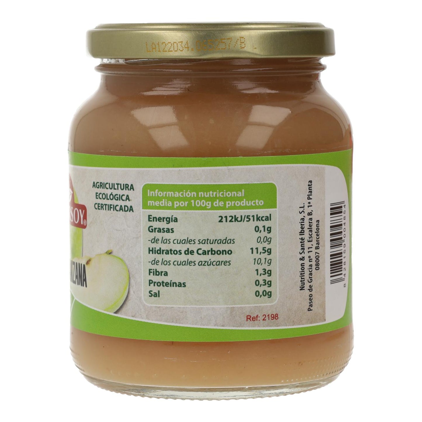 Compota de manzana ECO, 370 ml. Natursoy