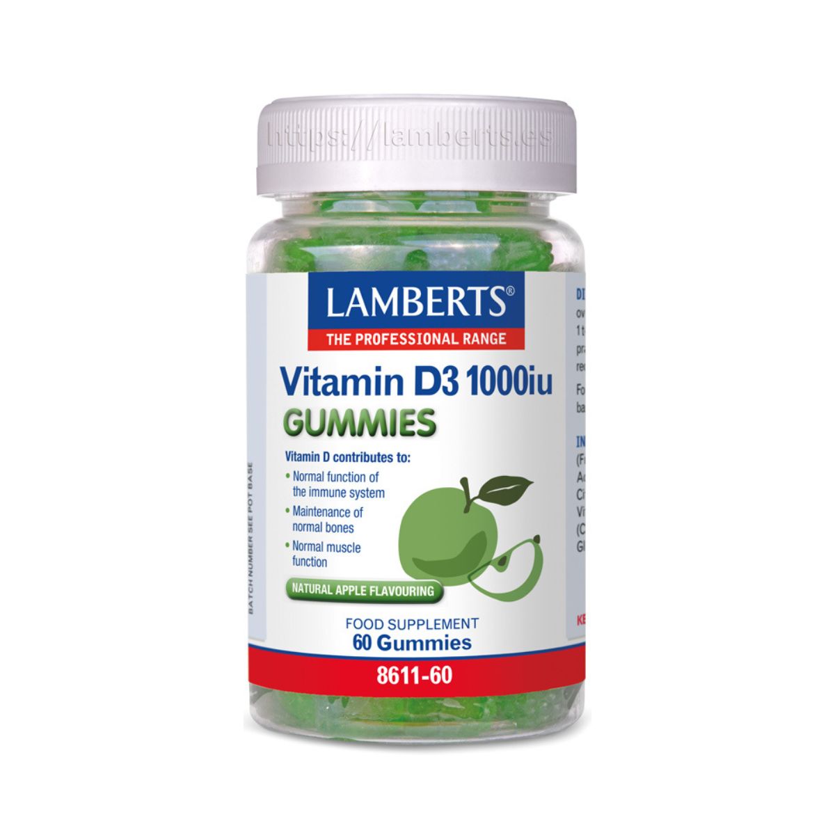 Vitamina D3 1000 UI (Gummies) Lamberts