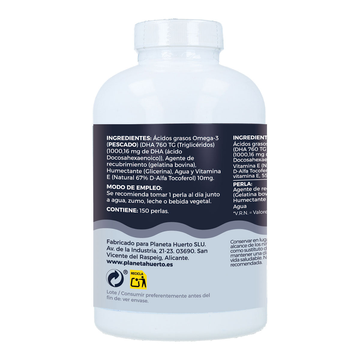 DHA 1000 mg Planeta Huerto 150 perlas