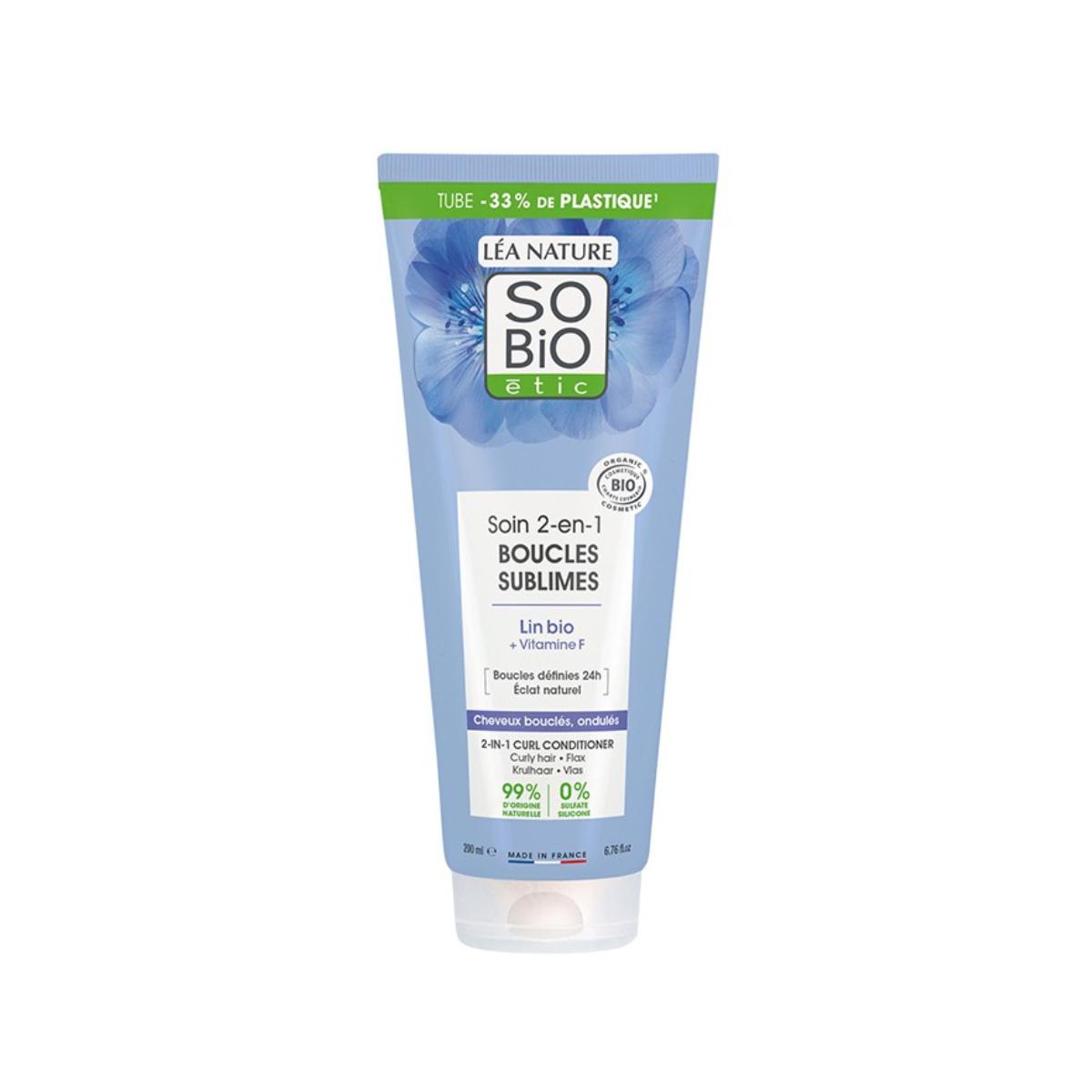 Acondicionador rizos 2 en1 lino BIO & vitamina F So'Bio étic 200 ml