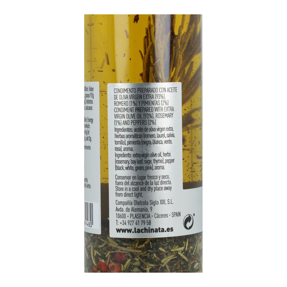 Aceite Condimentado de Romero y Pimienta La Chinata 250ml