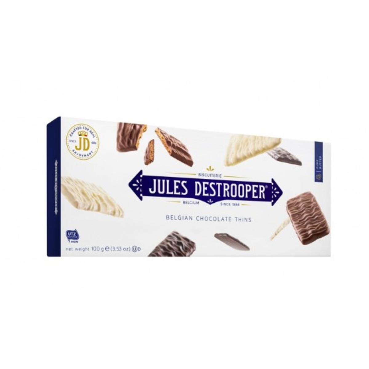 Biscuits de azúcar cande recubiertos de tres chocolates Jules Destrooper 100 g
