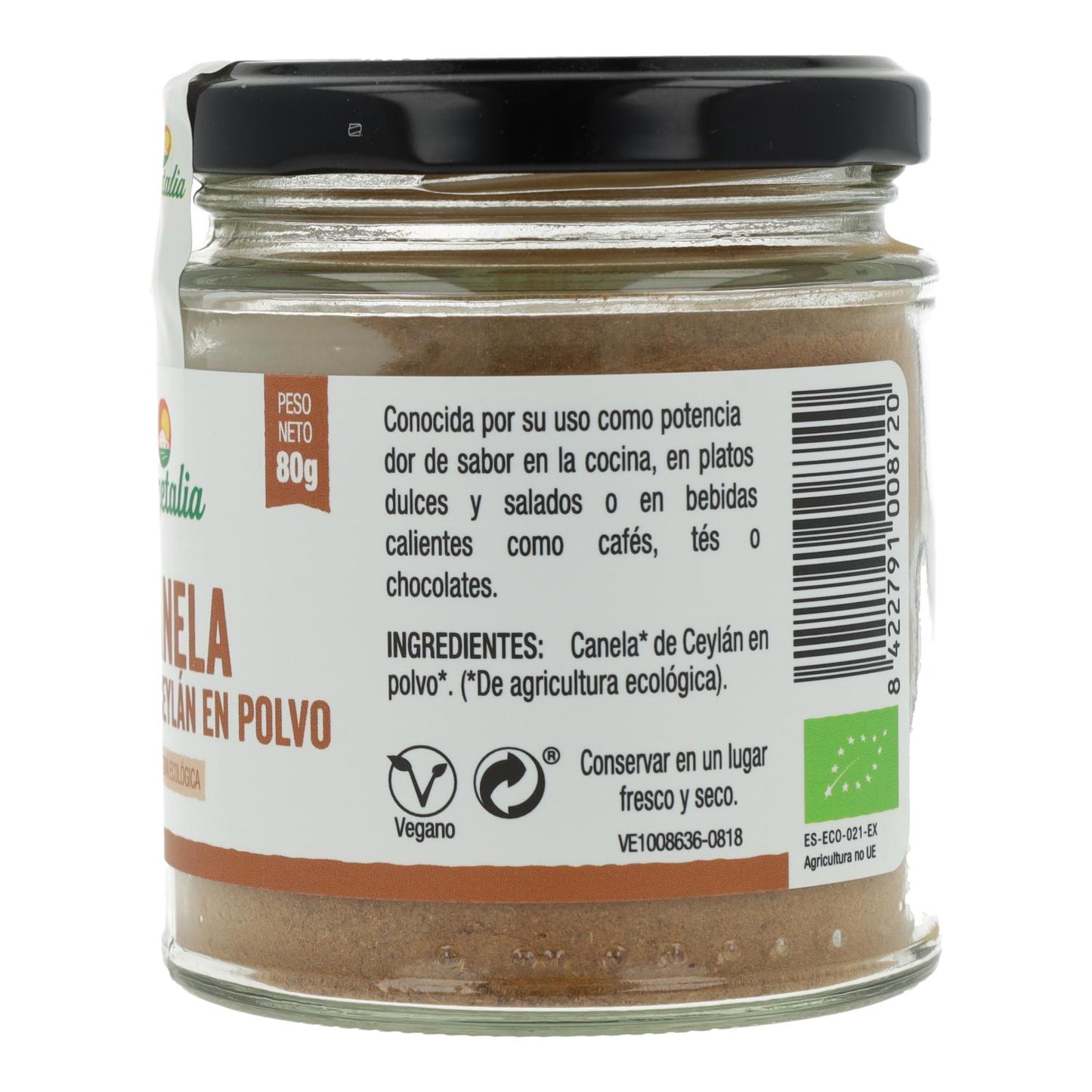 Canela de Ceylan en polvo Bio Vegetalia 80 g