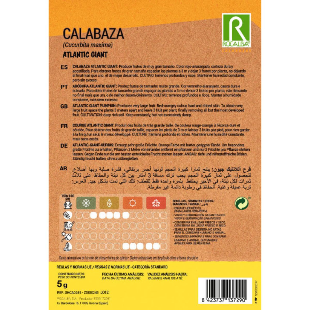 Semillas de Calabaza atlantic giant