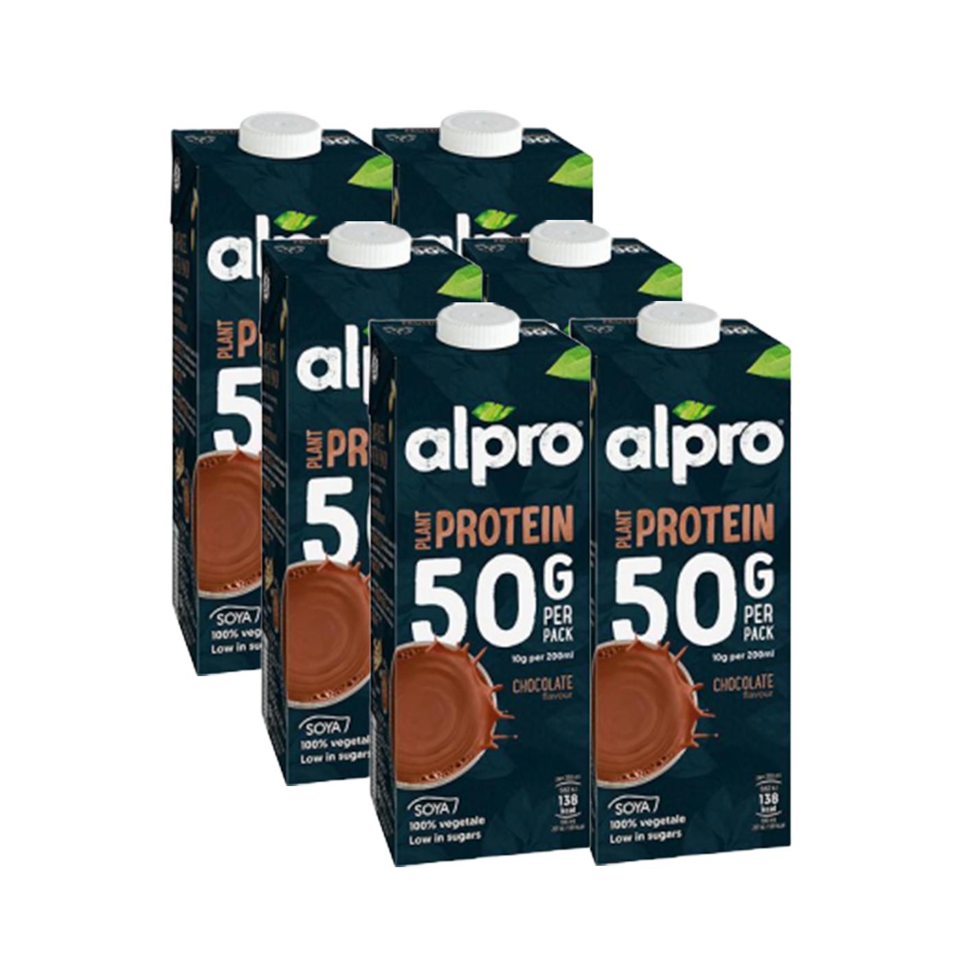 Pack 6 uds Bebida de Soja Chocolate con Proteínas Alpro 1 Litro