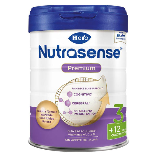 Leche infantil Nutrasense Premium 3 bote 800 g-Hero Baby