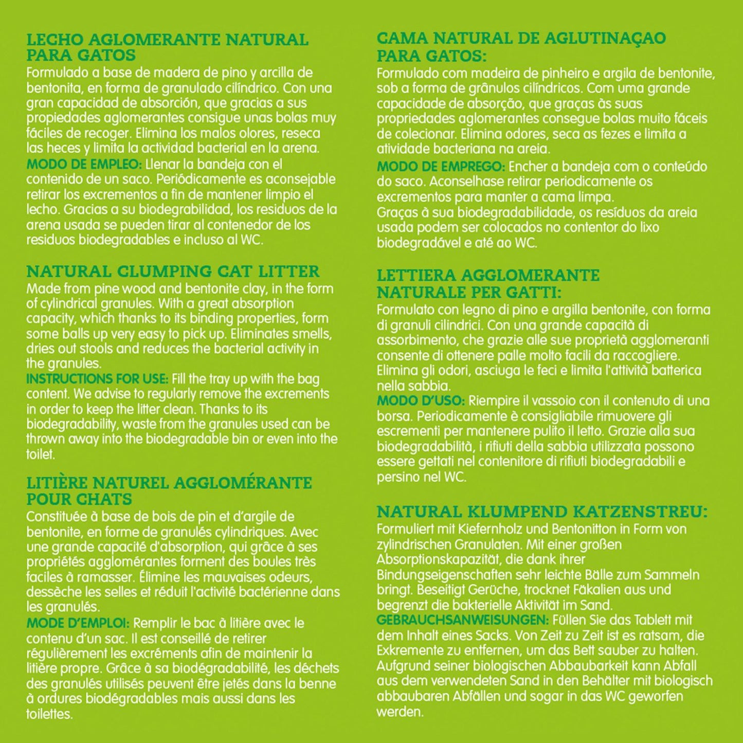 Arena mixta aglomerante Natural Cat Litter Arquivet 5 L