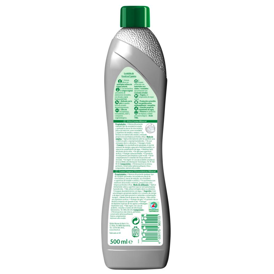 Pack 10x Crema limpiadora vitro con minerales Eco Frosch 500 ml