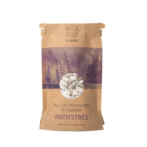 Sales del Mar Muerto de lavanda antiestrés Amapola Biocosmetics  250 g