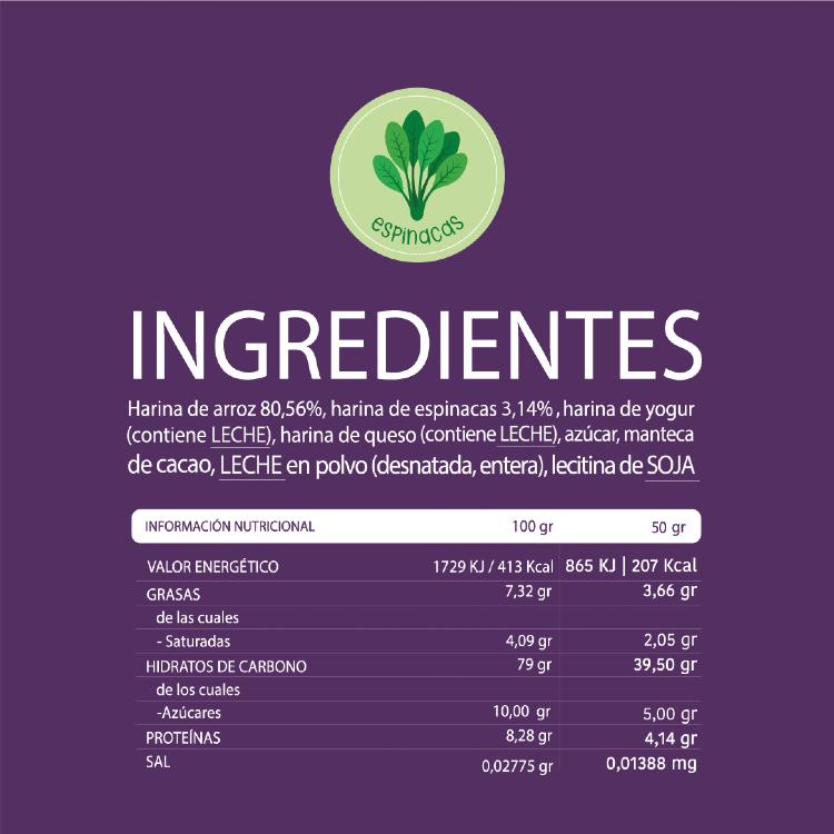 Snack ecológico para bebé +12 meses Estrellas Arróz y Espinacas