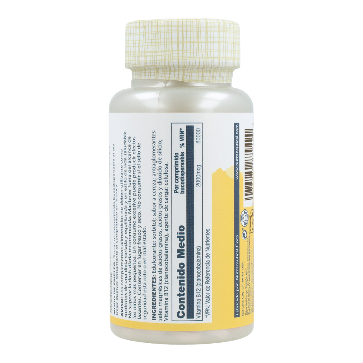 Vitamina B12 2000 Mcg Sublingulal Solaray 90 comprimidos