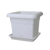 Pack maceta cuadrada con plato color blanco Terra 33 x 33 x 27 cm
