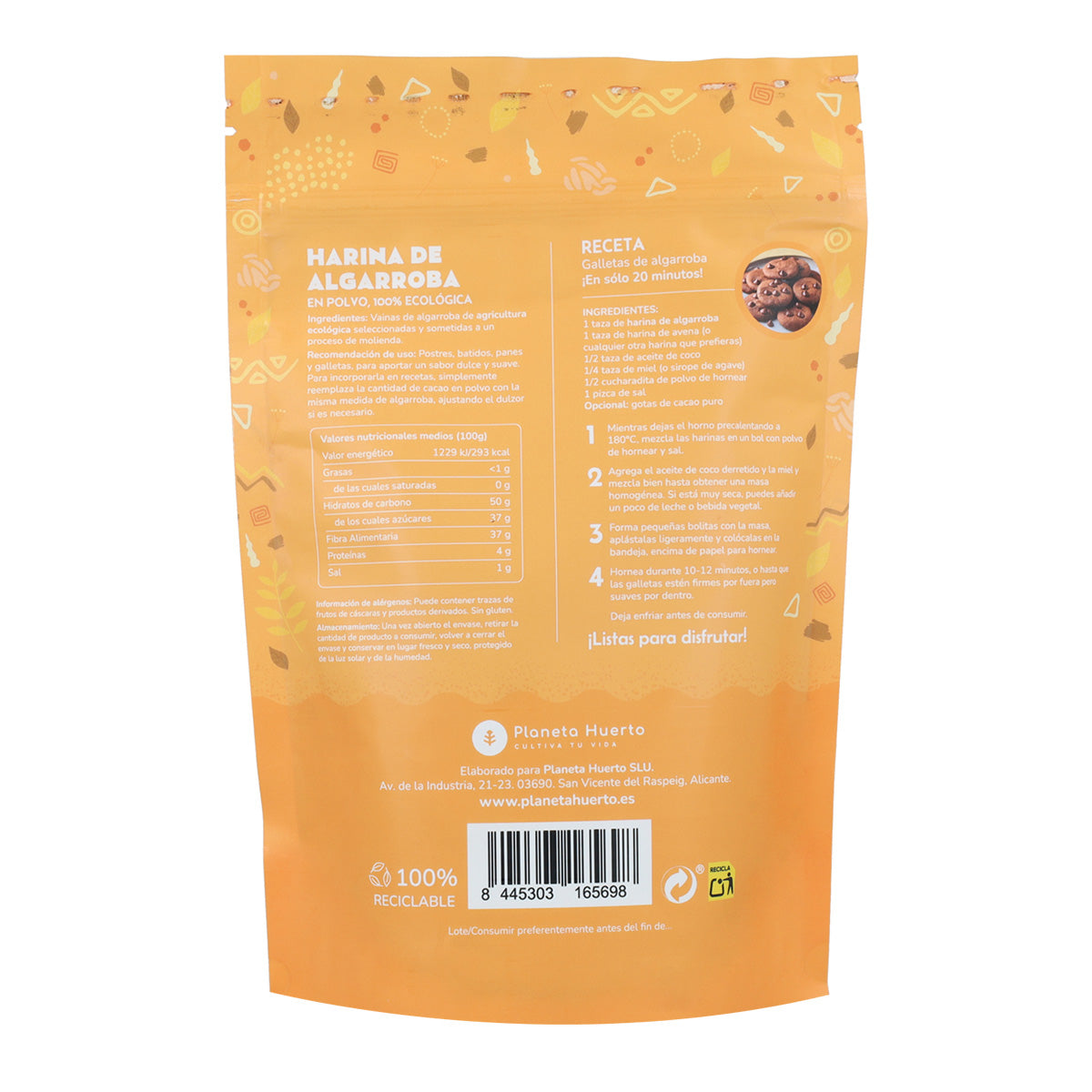 Harina de Algarroba ECO, Planeta Huerto, 250 g