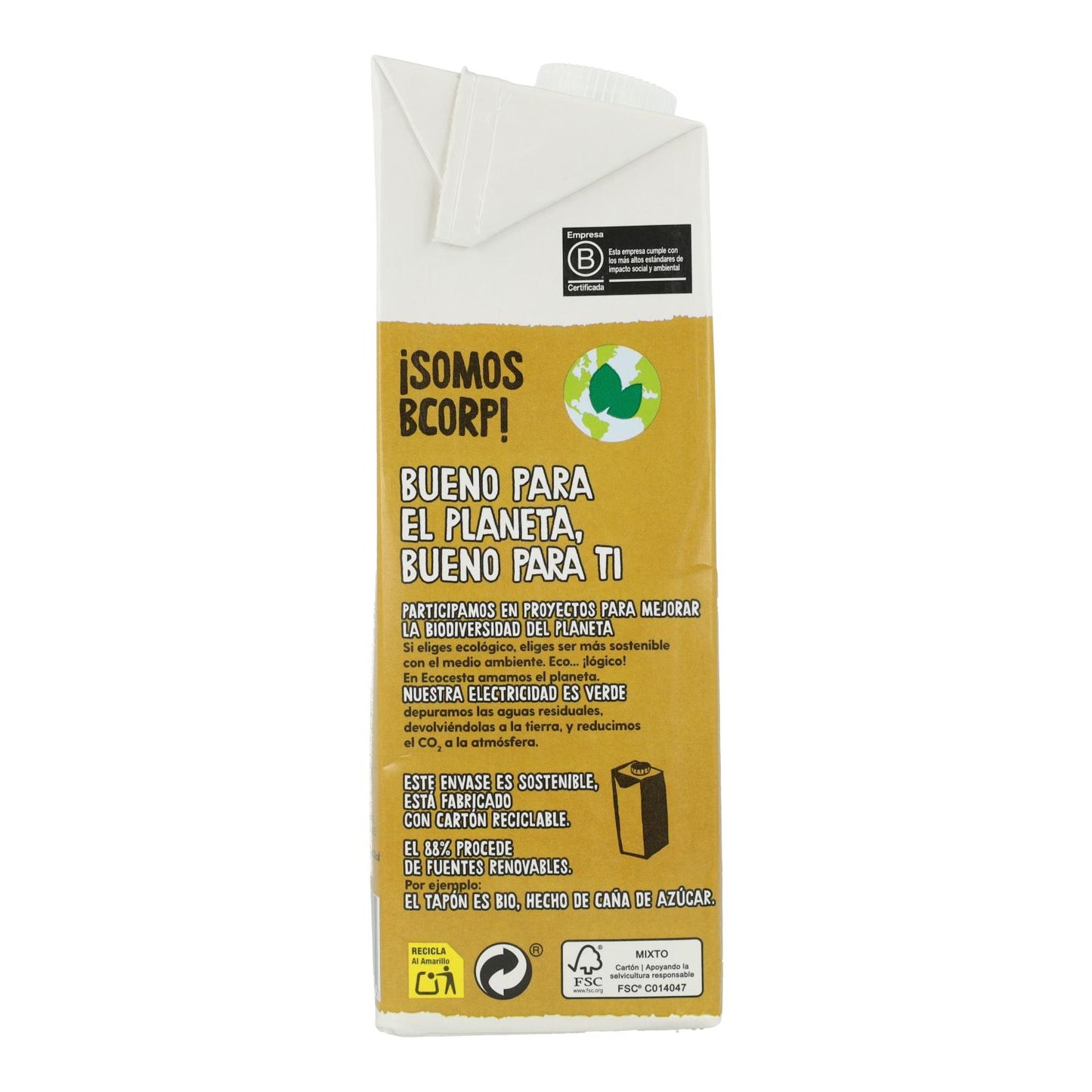 Bebida Vegetal De Almendra 0% Azúcar Bio, 1L Ecocesta