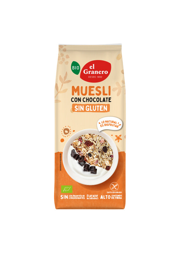 Muesli con Chocolate Sin Gluten Bio El Granero, 375gr