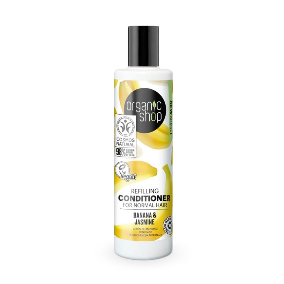 Acondicionador rellenador para cabello normal plátano y jazmín, Organic Shop 280 ml