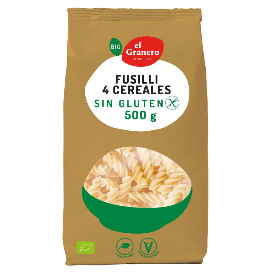 Fusilli 4 cereales Sin Gluten El Granero, 500 g