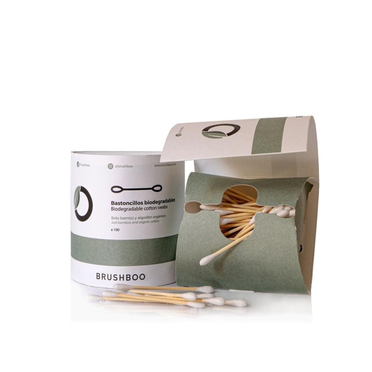 Bastoncillos BIO bambú y algodón orgánico Brushboo 2 x 100 unidades