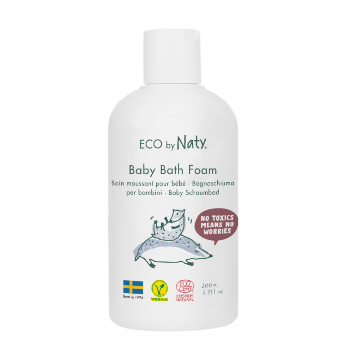 Espuma de baño para bebé Naty 200 ml