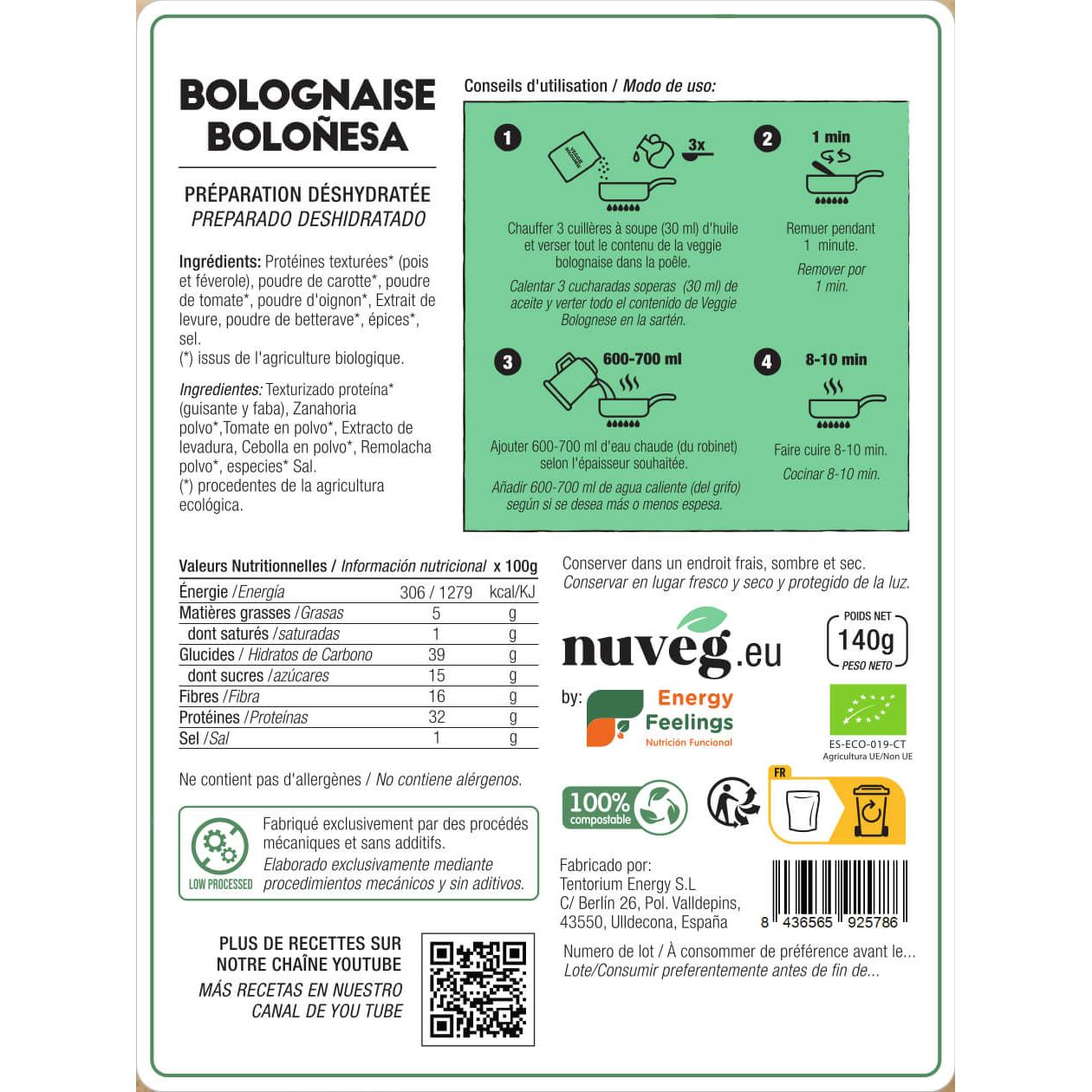 Veggie Bolognese eco Nuveg 70 g