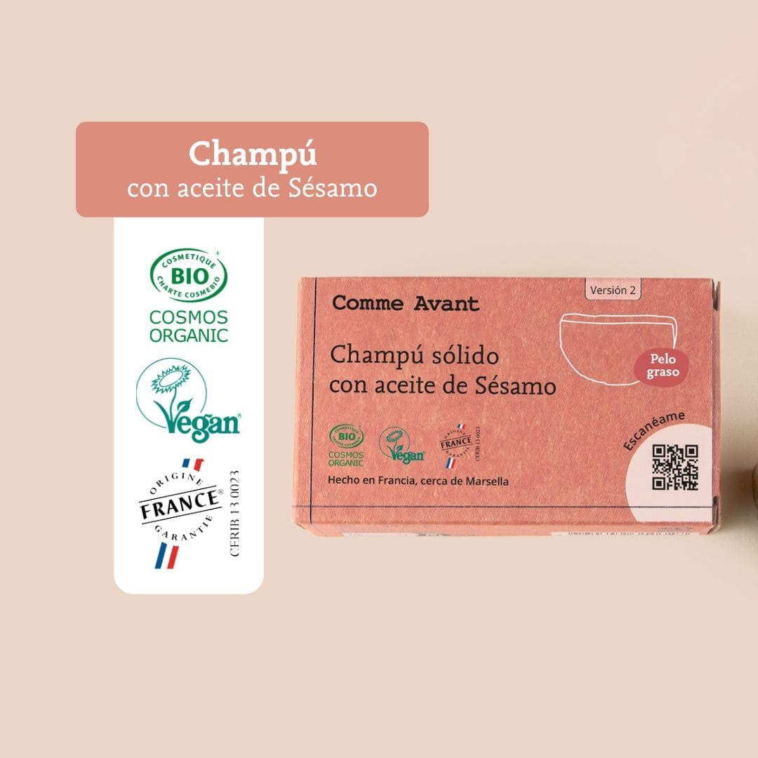 Champú sólido con aceite de sésamo (cabello graso) Comme Avant 70 g