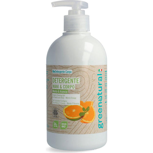 Jabón liquido manos y cuerpo menta y naranja Greenatural 500 ml