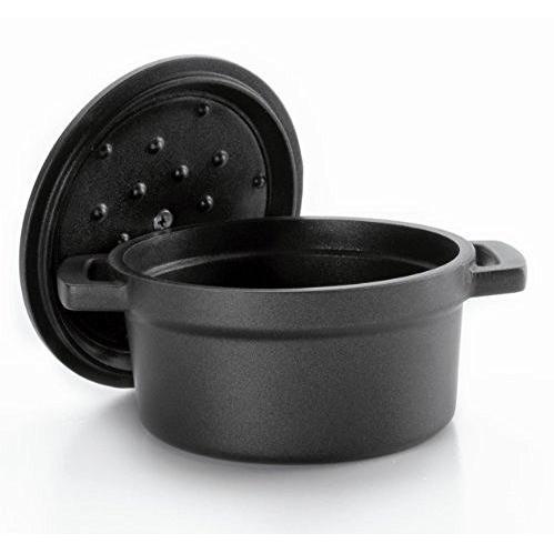 Olla cocotte negra de aluminio fundido Lacor