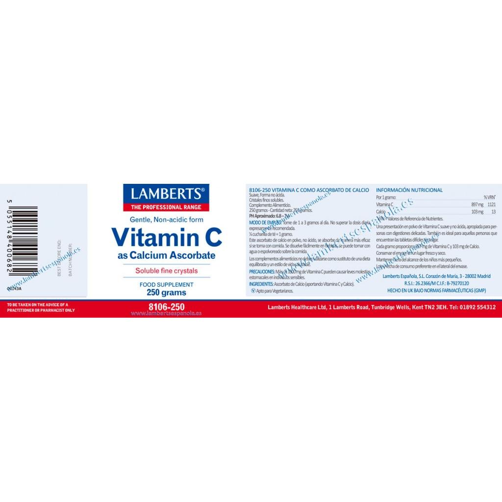 Ascorbato de Calcio Lamberts 250g